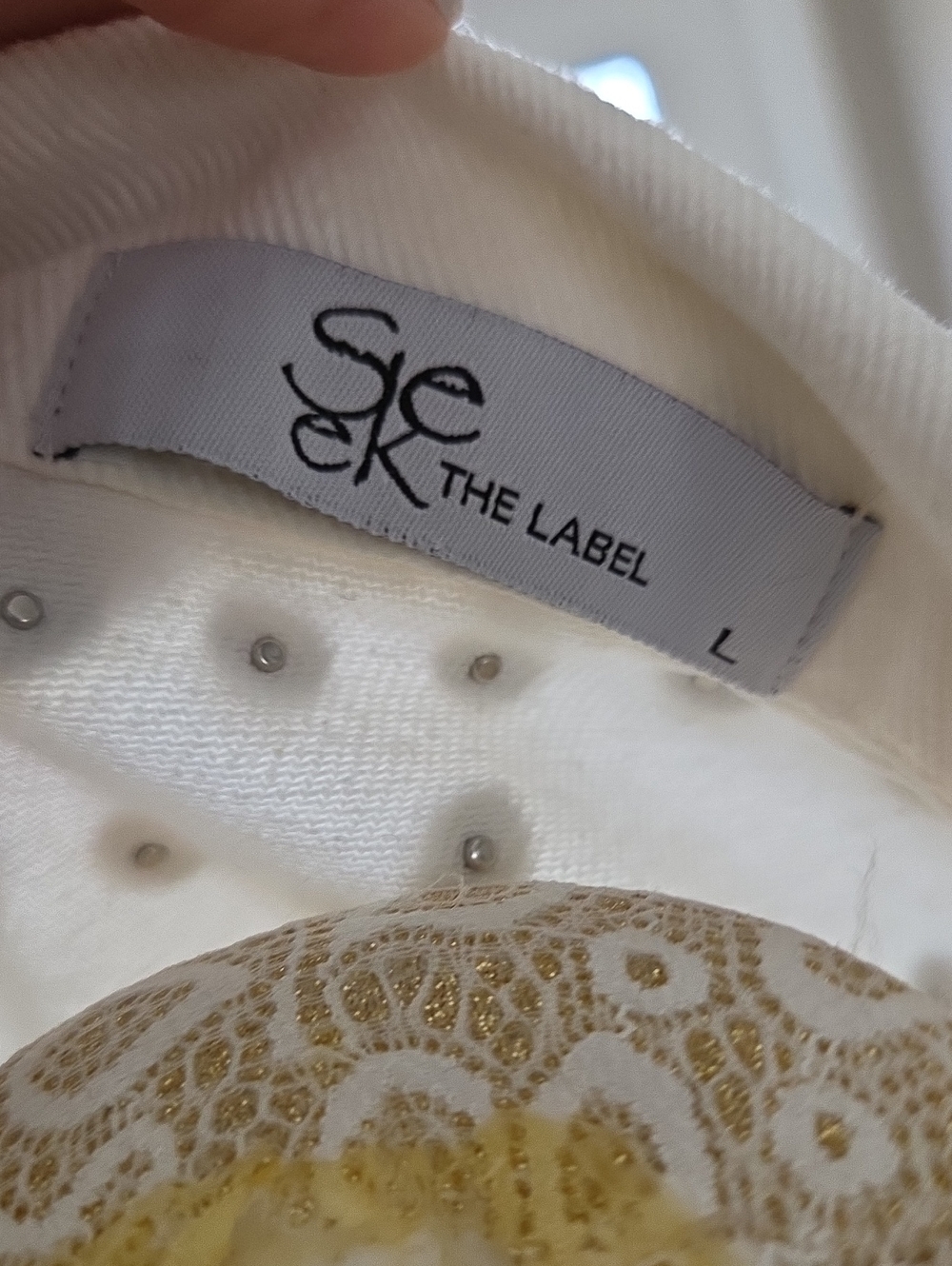 Seek the Label White Heavy Studded/Embellished Denim Jacket Size L (18/20) - Picture 11 of 11